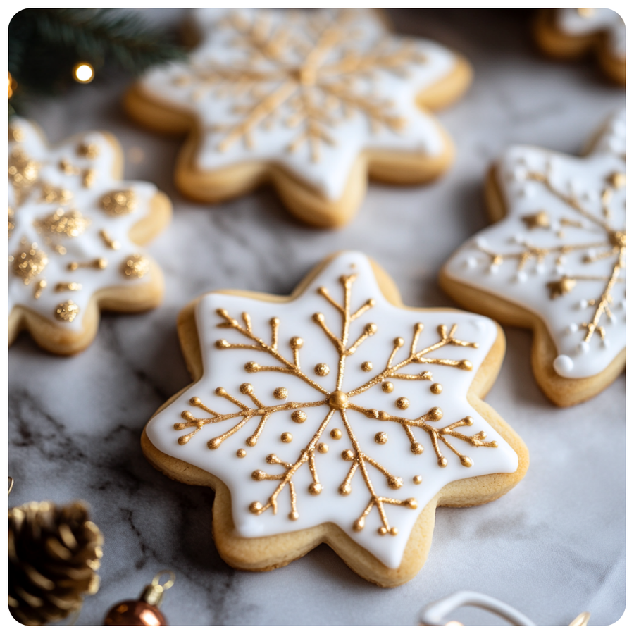 Snowflake cookie snap bar