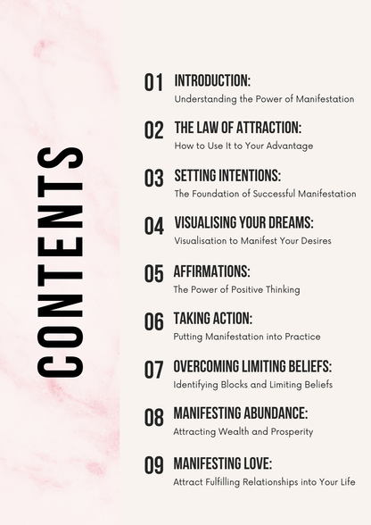 MANIFESTATION:                The only way to              change your life